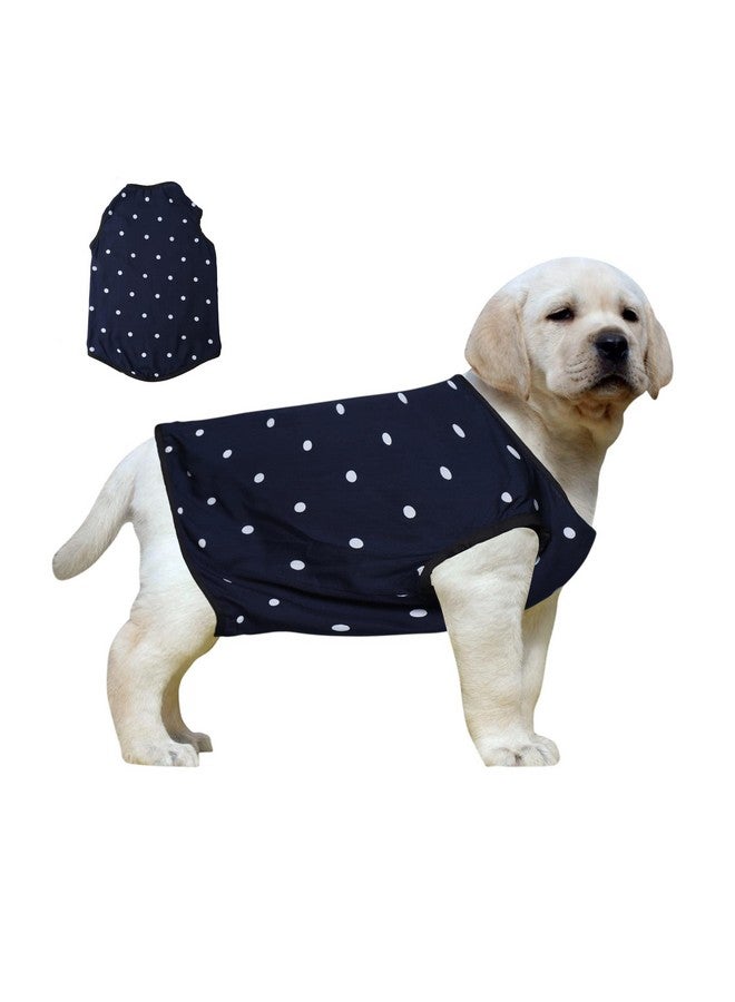 ويستيرن إرا تي شيرت كلاب من القطن الناعم الرائع، ملابس كلاب مريحة، سترة بدون أكمام، ملابس جرو (أزرق بولكا) (صغير جدًا - 10 بوصات) - Image 1