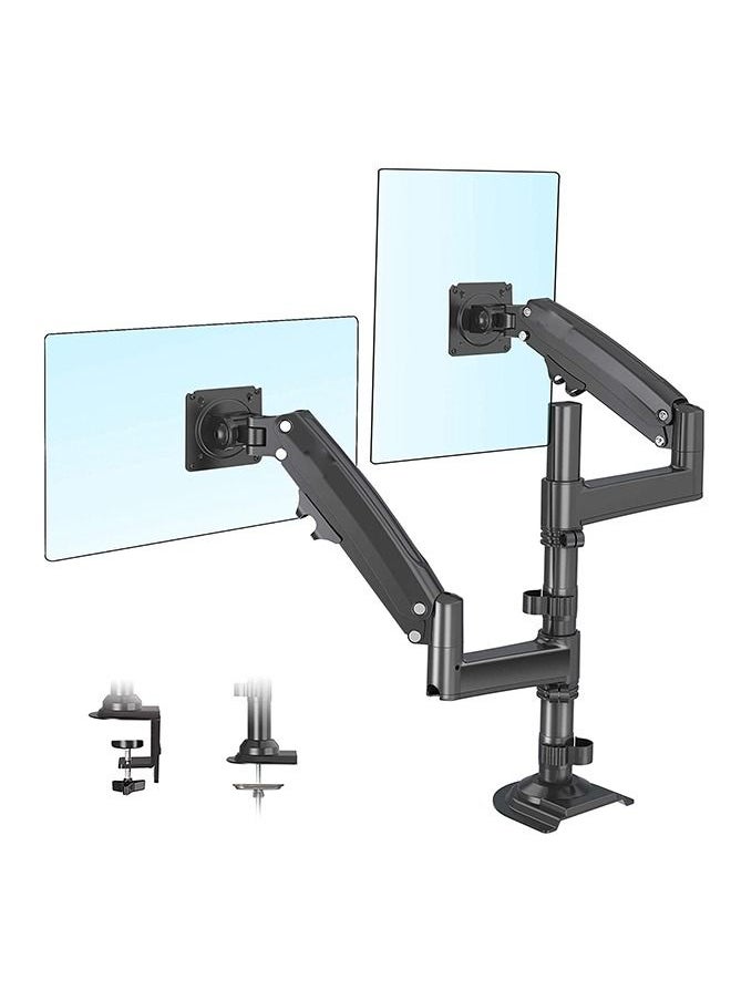 Arabest - Dual Monitor Desk Mount Stand Full Motion Swivel Computer Monitor Arm Fits 2 Screens up to 32'' with Load Capacity 4.4~26.4lbs for Each Monitor - Image 1