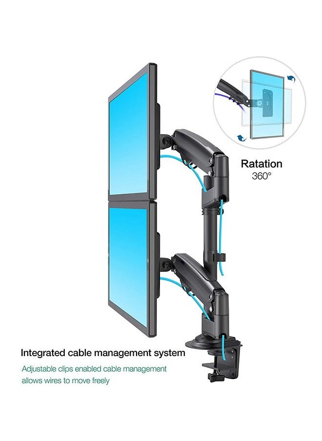 Arabest - Dual Monitor Desk Mount Stand Full Motion Swivel Computer Monitor Arm Fits 2 Screens up to 32'' with Load Capacity 4.4~26.4lbs for Each Monitor - Image 1