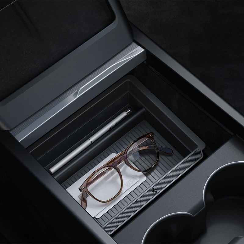 Spigen Center Console Organizer for Tesla Model Y Juniper 202526 Model 3 Highland 202425 with Smooth Slide Technology Sliding