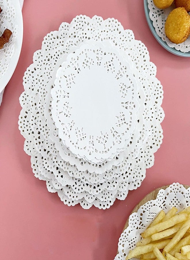 Capesaro White Paper Doilies - 4 Inch Round Lace Paper Doilies - for Food,Cakes, Desserts, Crafts, and Table Decorations, Pack of 100 - Image 2