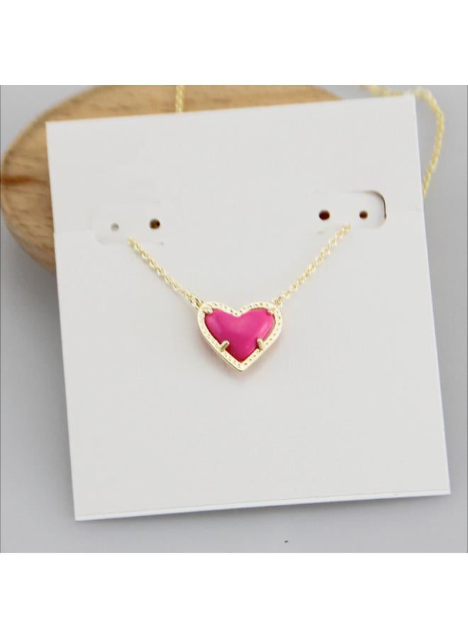 European And American Jewelry Love-shaped Peach Heart Short Necklace Clavicle Chain