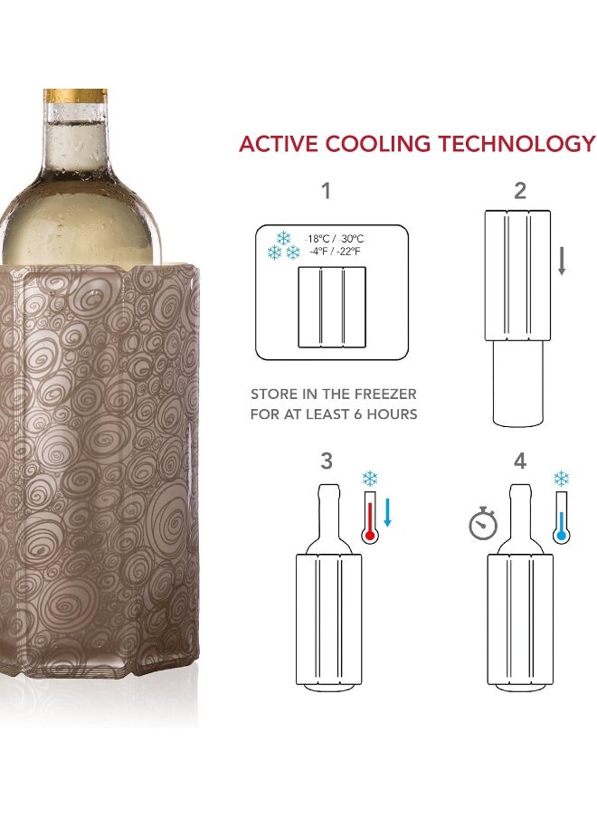 Vacu Vin - Vacu Vin 38805626 Rapid Ice Active Cooler Wine Bottle Chilling Sleeve, Standard, Platinum - Image 1