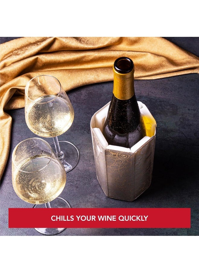 Vacu Vin - Vacu Vin 38805626 Rapid Ice Active Cooler Wine Bottle Chilling Sleeve, Standard, Platinum - Image 1