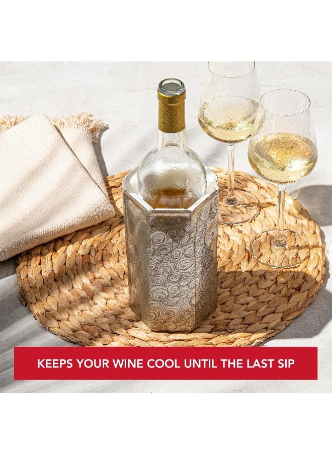 Vacu Vin - Vacu Vin 38805626 Rapid Ice Active Cooler Wine Bottle Chilling Sleeve, Standard, Platinum - Image 1