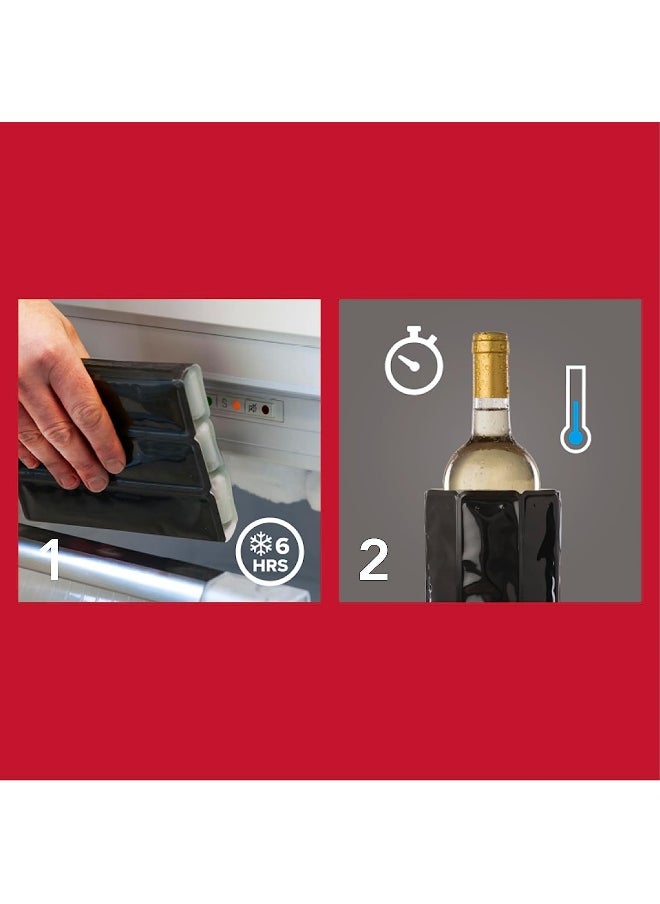 Vacu Vin - Vacu Vin 38805626 Rapid Ice Active Cooler Wine Bottle Chilling Sleeve, Standard, Platinum - Image 1