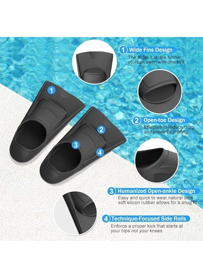 Generic Swim Fins, S 33-35 Yards Kids Swim Training Fins for Lap Swimming, Diving Fins Swim Training Fins, Silicone Swimming Fins for Kids, Teens, Snorkeling Beginners Build Leg Strength  - Image 3