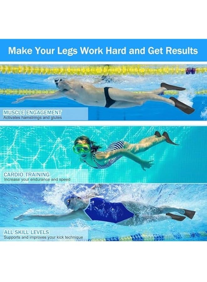 Generic Swim Fins, S 33-35 Yards Kids Swim Training Fins for Lap Swimming, Diving Fins Swim Training Fins, Silicone Swimming Fins for Kids, Teens, Snorkeling Beginners Build Leg Strength  - Image 4