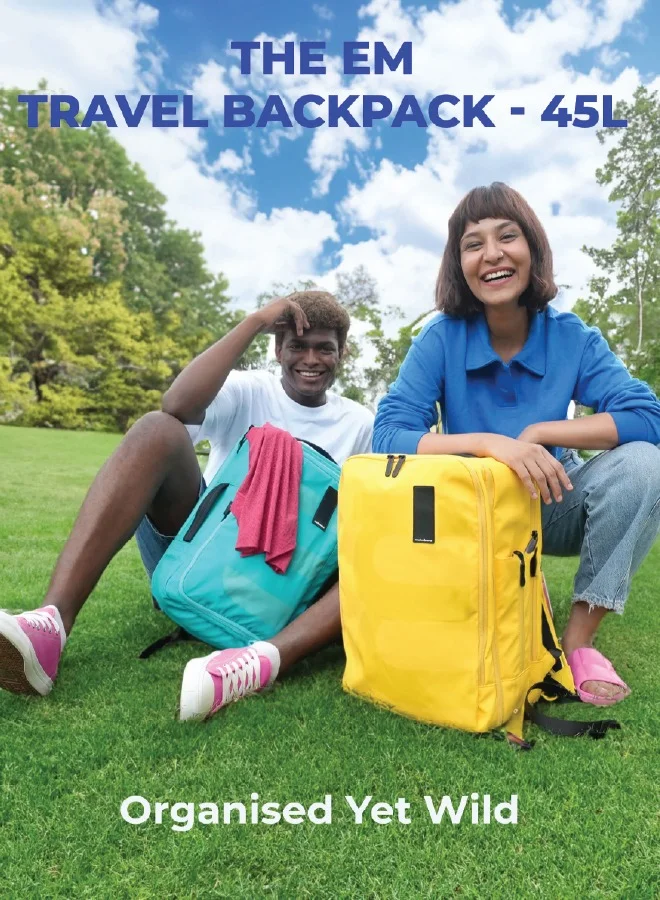 Mokobara The Em Telescope Expandable Backpack - Yellow, Water-Resistant 15.6" Laptop Bag with Luggage Sleeve for Work, Travel, and Daily Use (Enough Yellow)