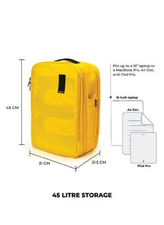 Mokobara MOKOBARA The Em Telescope Expandable Backpack - Green, Water-Resistant 15.6" Laptop Bag with Luggage Sleeve for Work, Travel, and Daily Use (Enough Yellow)  - Image 3