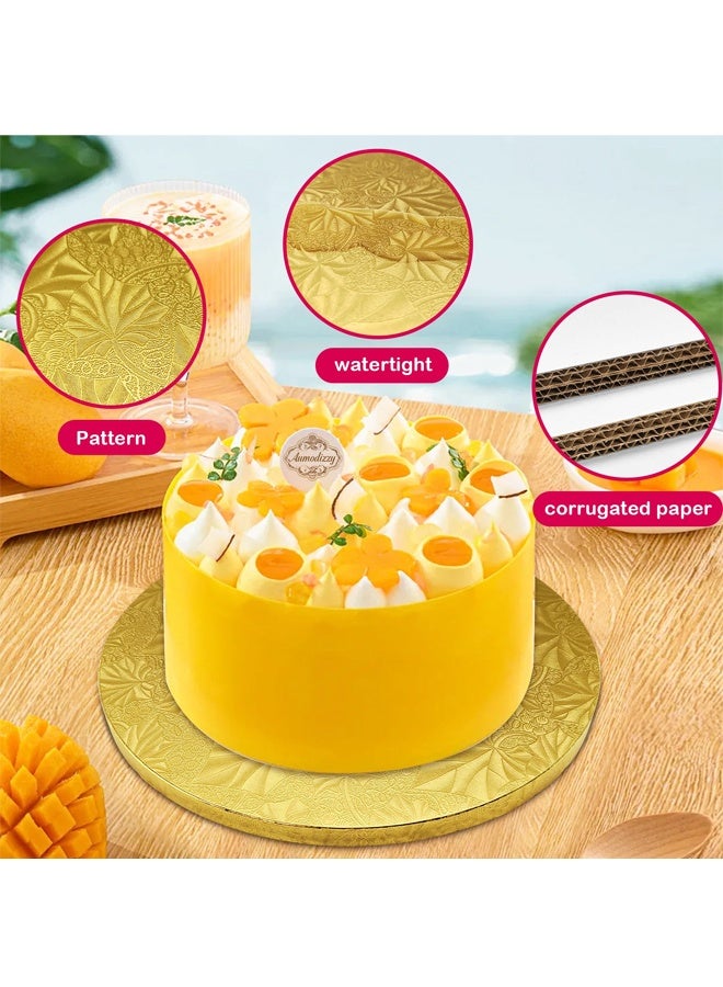 2 PCS Cake Drums, 10 Inch Round Cake Boards, Gold, Professional Quality Cake Cardboards, Card Base, Cake Mat, Gold - Image 2
