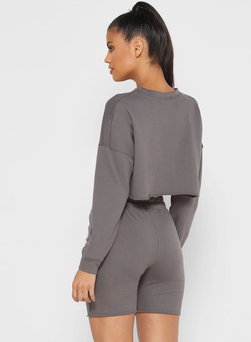 Missguided Cycling Shorts & Sweater Set Co Ord