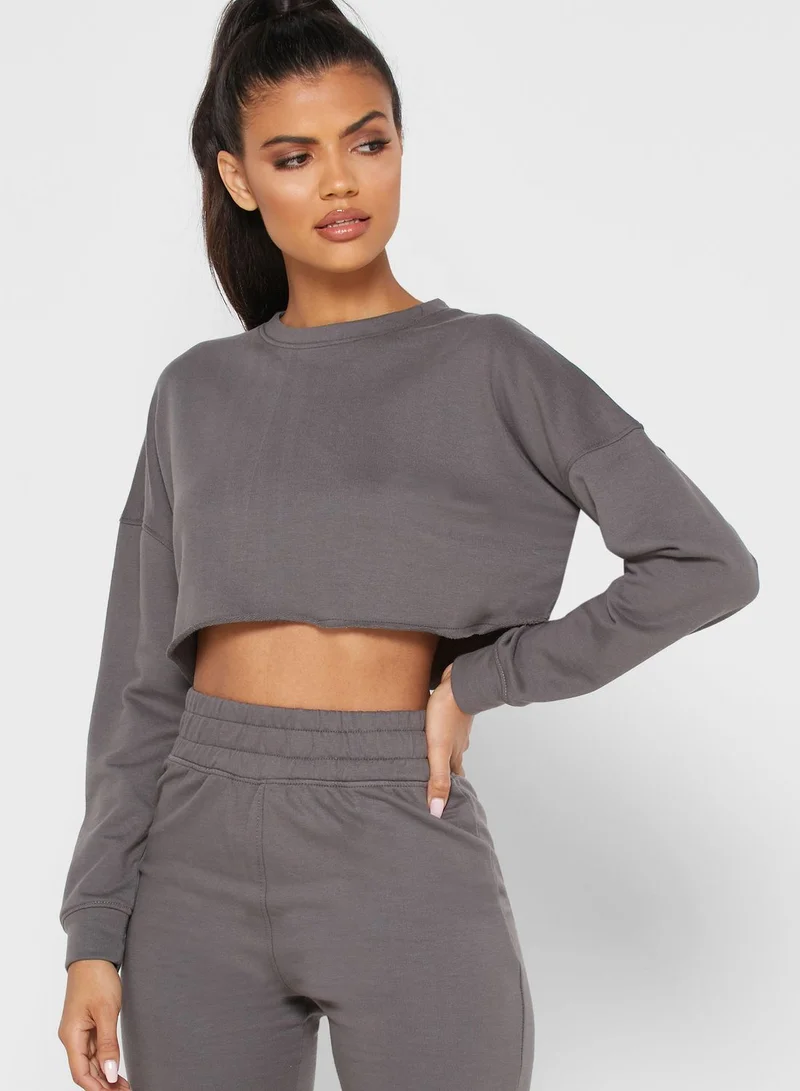 Missguided Cycling Shorts & Sweater Set Co Ord
