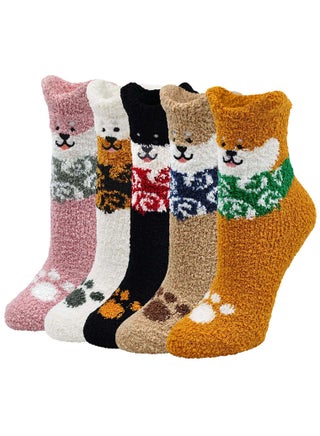 Womens Fuzzy Socks Winter Warm Soft Fluffy Slipper Socks Lovely Animal Crew Sock Sleeping Bed Cozy Socks5 Pairs - pzsku/Z0A771C6C75850C6125BEZ/45/_/1680575478/67c0785a-89bb-4917-be8d-5e92a83a8ea2