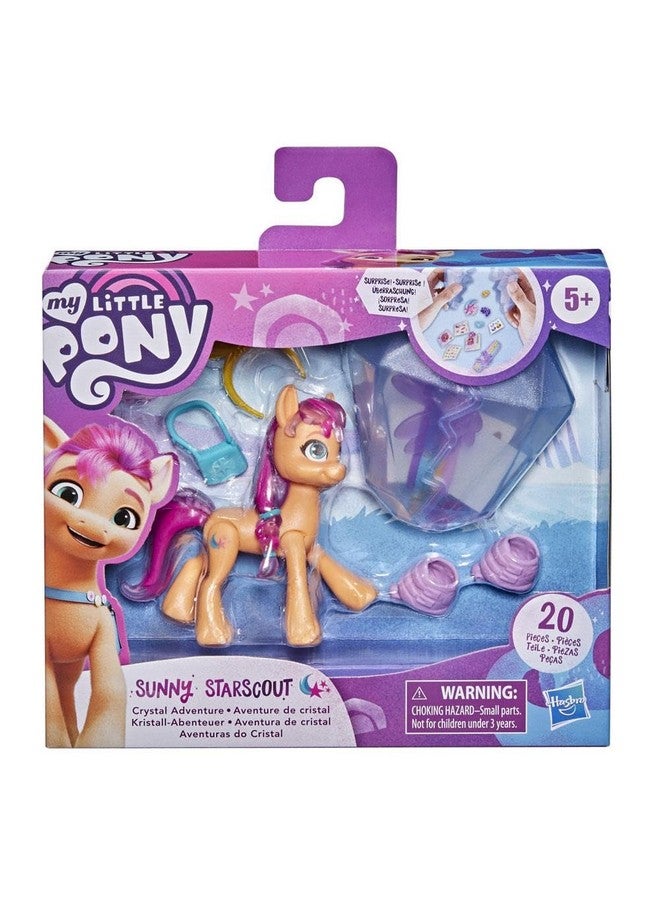 my little Pony My Little Pony: A New Generation Movie Crystal Adventure Sunny Starscout - 3-Inch Orange Pony Toy, Surprise Accessories, Bracelet (Accessory Colors May Vary)  - Image 3