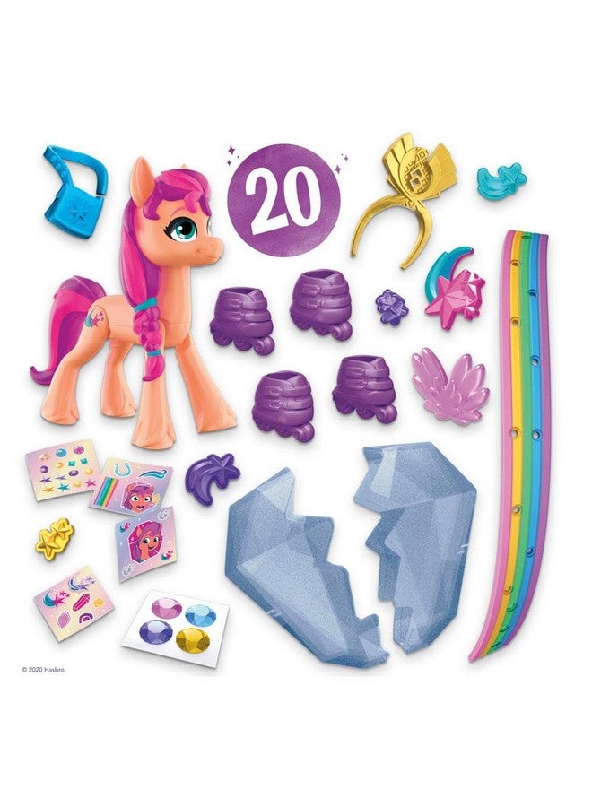 my little Pony My Little Pony: A New Generation Movie Crystal Adventure Sunny Starscout - 3-Inch Orange Pony Toy, Surprise Accessories, Bracelet (Accessory Colors May Vary)  - Image 5