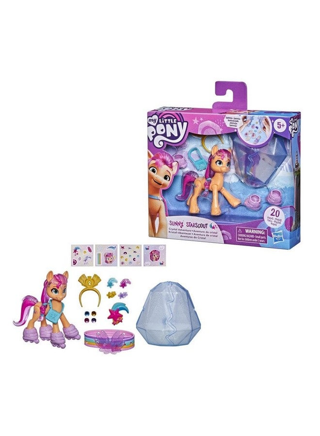 my little Pony My Little Pony: A New Generation Movie Crystal Adventure Sunny Starscout - 3-Inch Orange Pony Toy, Surprise Accessories, Bracelet (Accessory Colors May Vary)  - Image 4