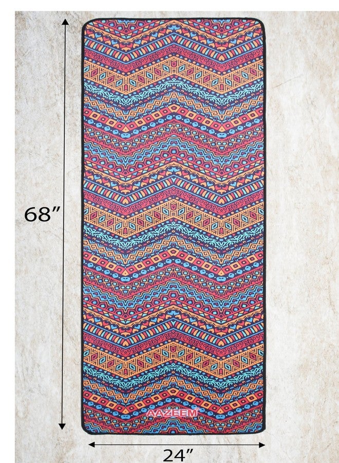 AAZEEM Premium Printed Extra Thick Non Slip Exercise & Fitness Mat for All Types of Yoga, Pilates & Floor Workouts | 24 X 68 Inches | Multi Color | - Image 4