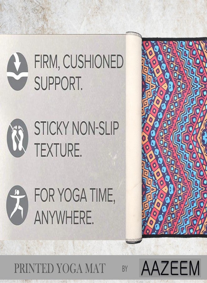 AAZEEM Premium Printed Extra Thick Non Slip Exercise & Fitness Mat for All Types of Yoga, Pilates & Floor Workouts | 24 X 68 Inches | Multi Color | - Image 3
