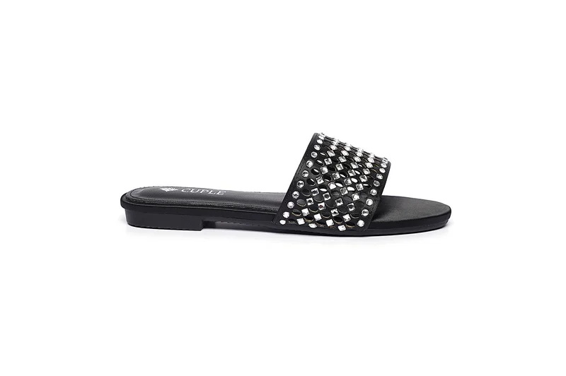 Girls embellished slide sandals