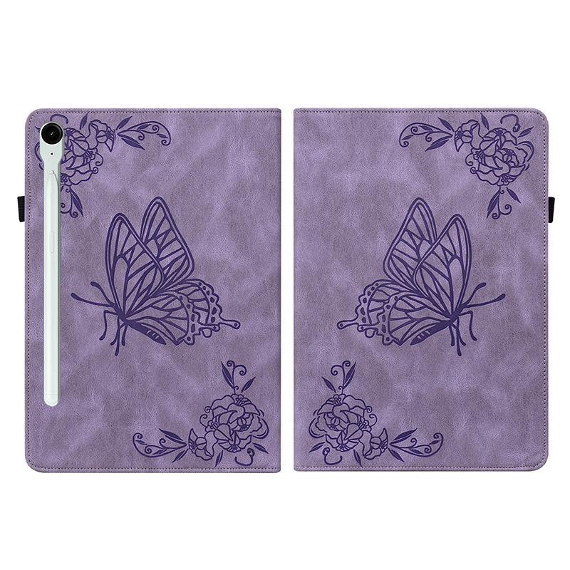 For Samsung Galaxy Tab S11 erfly Flower Embossed Leather Tablet Case(Purple) - Image 2