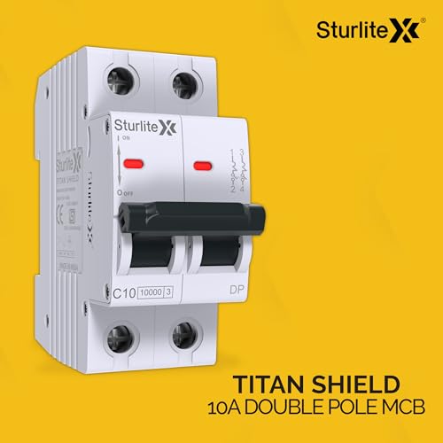 Sturlite Titan Shield 10A Double Pole MCB| Overload & Surge Protection| 10-Year Warranty| Durable Polycarbonate Housing| C-Curve Tripping| 10A Breaking Capacity - Image 3