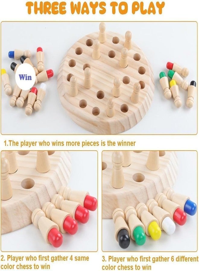 WROPZO Wooden Memory Chess Game - Alzheimer’s Activities for Seniors, Brain Training Toy for Dementia & Elderly Adults, Color Matching Puzzle with Dice, Wooden Gift for Memory Care & Therapy - Image 5