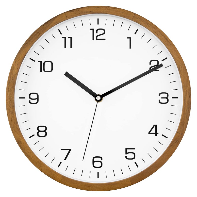 Foxtop Foxtop Wood Wall Clock 12 Inch Silent NonTicking Battery Operated Quartz Round Wooden Wall Clock Decorative for Kitchen Bedroom Living Room Home Office Decor 