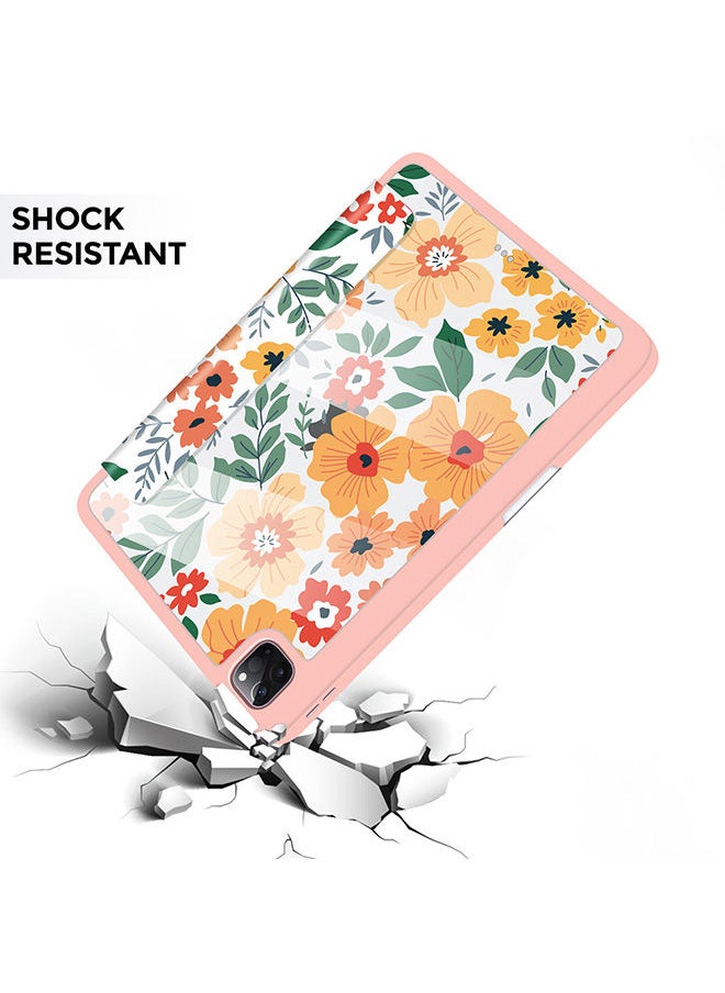 O Ozone - Case for iPad Pro 12.9 2021/2020/2018 Auto Sleep/Wake with Pencil Holder Anti Scratch Soft TPU Floral Protective Shockproof Cover TabletCase Cover - Image 1