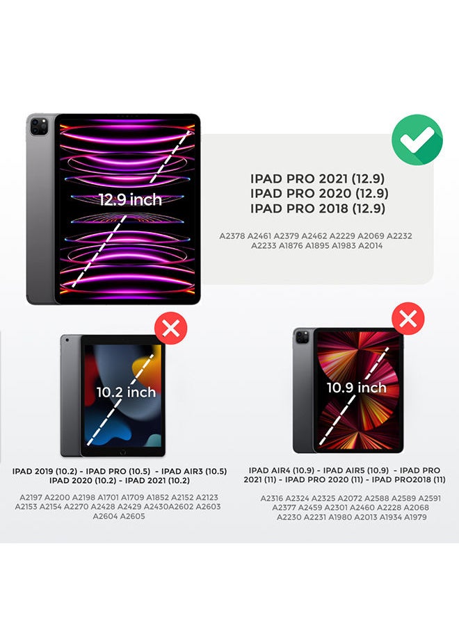 O Ozone - Case for iPad Pro 12.9 2021/2020/2018 Auto Sleep/Wake with Pencil Holder Anti Scratch Soft TPU Floral Protective Shockproof Cover TabletCase Cover - Image 1