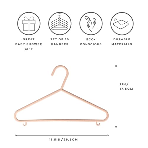 3 Sprouts Wheat Straw Plastic Hangers 30Pack EcoConscious Toddler Hangers for Child Baby Clothes Coats Kid Closet Hanger Ideal for Small Girls Boys Children Kids Speckled Pink - Image 3