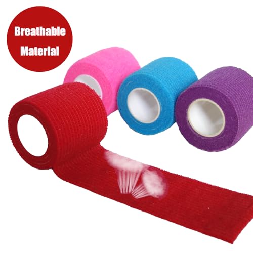 Erewa 6 Pack 2 Inches Self Adhesive Wrap Bandage Self Adherent Cohesive Bandage Tape Stretch Vet Wrap Breathable Athletic Tape for Sports, Wrist, Ankle（Mixed Colors） - Image 3