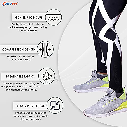 JoyFit - Calf Compression Sleeve- Leg Compression Socks, For Pain Relief, Muscle Swelling, Basketball, Football, Badminton, Running, Gym Exercise, Cycling (Single) (Small) - Image 2