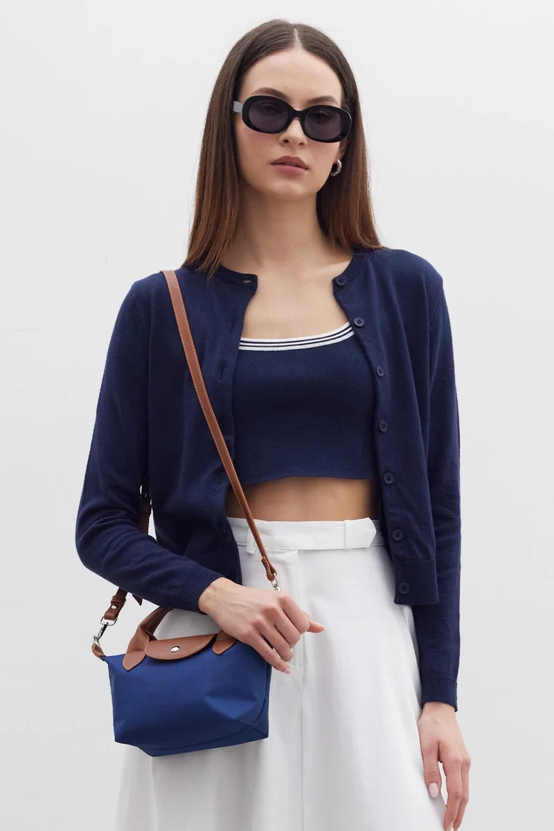 مانوكا Mari Small Shopper Bag Navy Blue