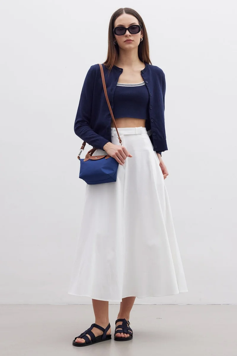 مانوكا Mari Small Shopper Bag Navy Blue