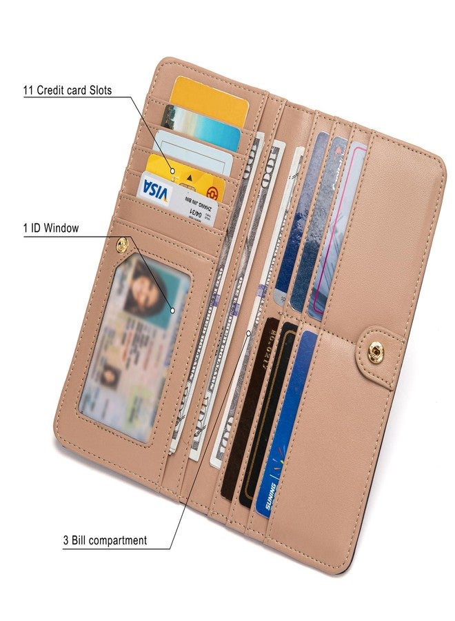BECEERE Ultra Slim Thin Leather Women Wallet Rfid Blocking Credit Card Holder Bifold Clutch (Pink Bow) - Image 3