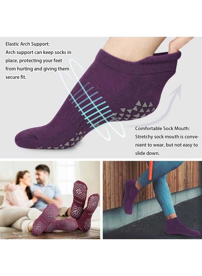 Hylaea Unisex Non Slip Socks with Grip for Yoga, Hospital, Pilates, Barre | Ankle, Cushioned - Image 2