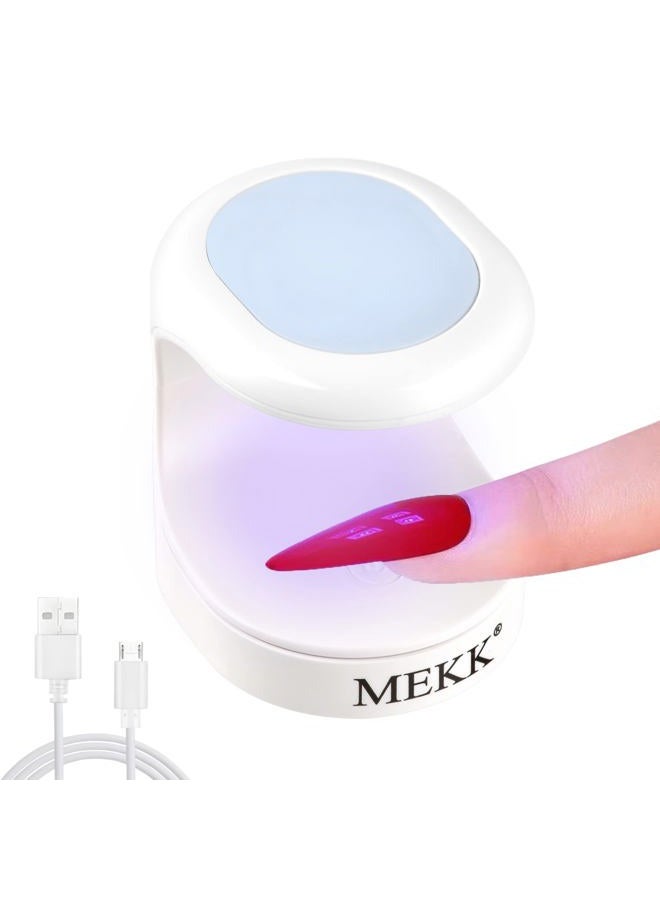 MEKK Mini UV Light for Gel Nails,16W Single Finger UV LED Nail Lamp,Portable Small Professional Flash Cure Lamp,Compact Design for Home and Salon -Blue - Image 1