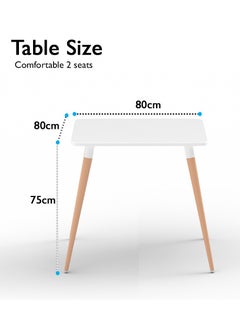 Mahmayi Mahmayi Cenare Dining Set (Dining Table + 2 X Cushion Chair) - WHT  - Image 4