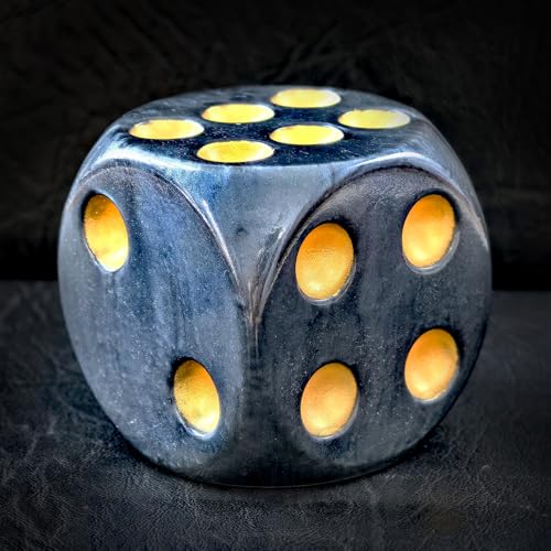 BESCON Solid Acrylic Jumbo DND Dice 40MM Pearl Black D6 Big Playing Dice - Image 1