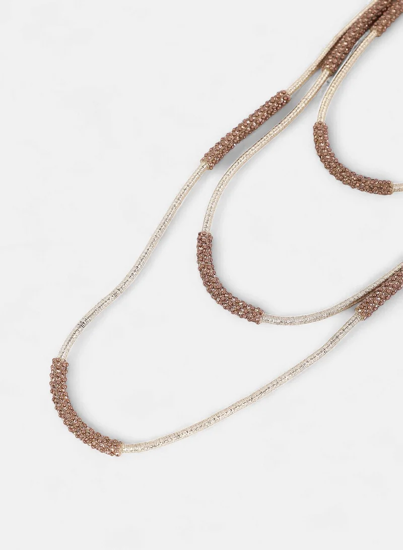 SOHI Bling-Block Multi-Layer Artificial Necklace Jewellery