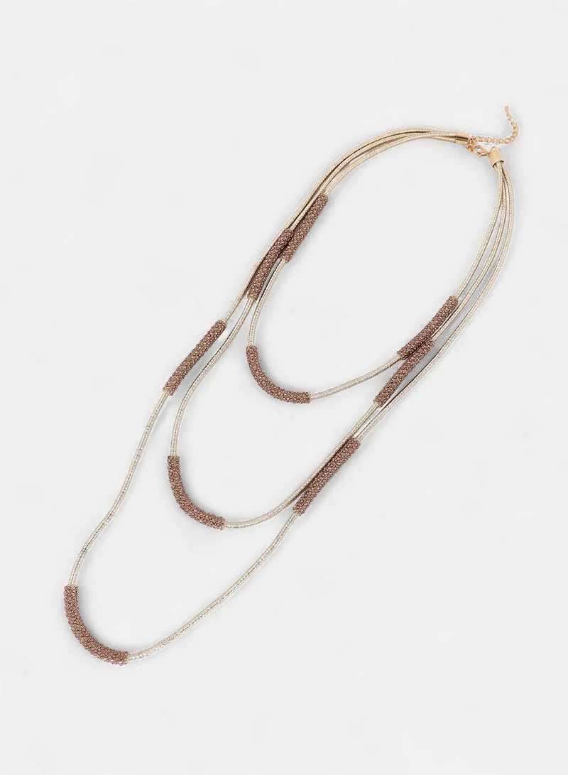 SOHI Bling-Block Multi-Layer Artificial Necklace Jewellery