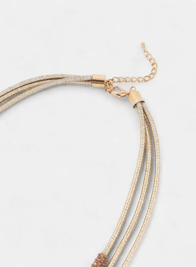 SOHI Bling-Block Multi-Layer Artificial Necklace Jewellery