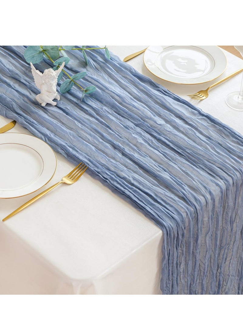 Generic 1pc Bohemian Cheese Cloth Tablecloth or Table Runner – Soft Woven Polyester, Flowing Drape Design – Rustic Boho Style for Wedding, Birthday, Bridal Shower, Holiday, Romantic Table Setting – Reusable, Washable, Durable Decor  - Image 3