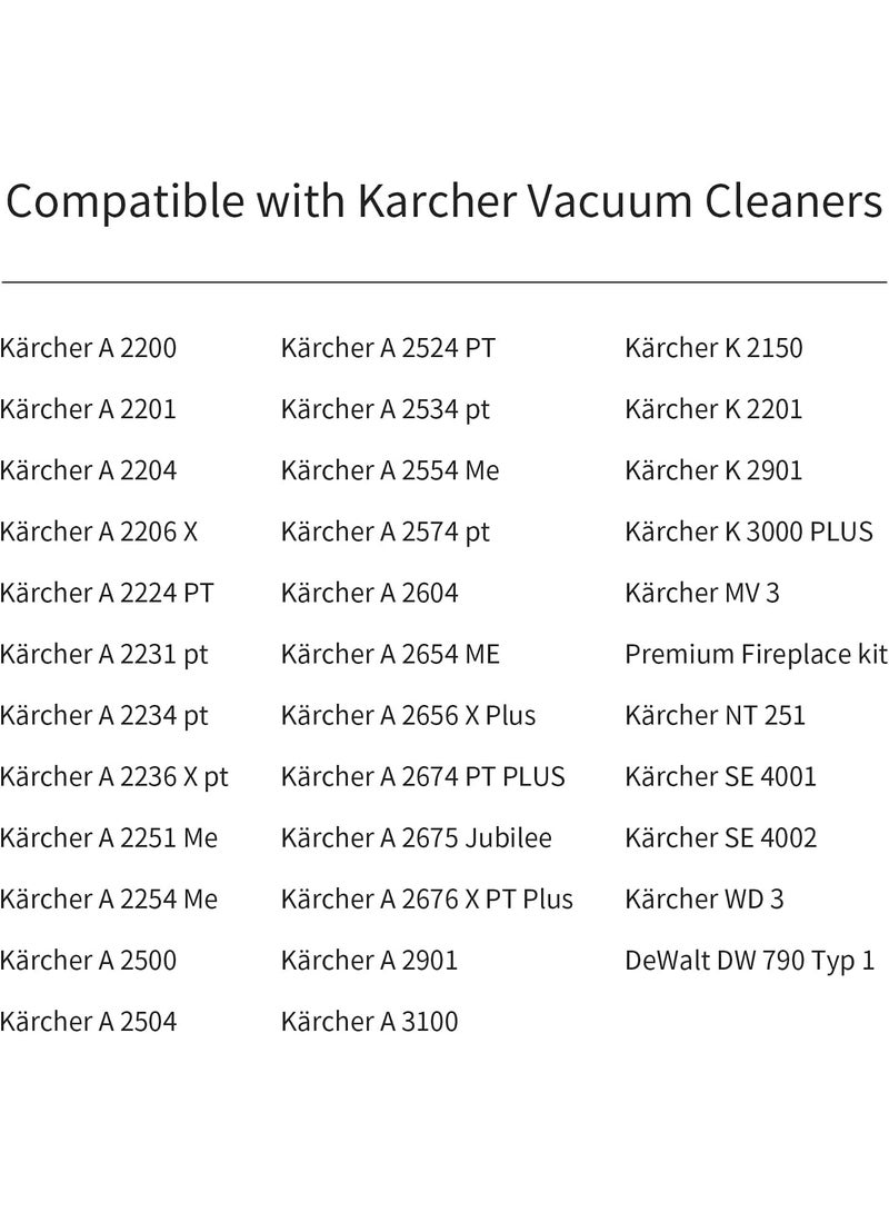 Premify 5pcs Pack Paper Filter Bags Compatible For Karcher, Karcher Model WD3 WD3P Bag Wet & Dry Vacuum Cleaner A 2204, A 2234 PT, A 2534 PT SE4001, SE4002 Vacuum - Image 2