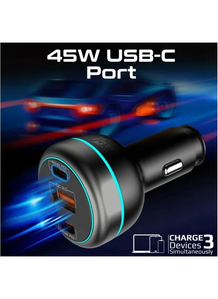 ELTRAZONE Car Charger 230W RapidCharge™ Dual USB-C Power Delivery Ports with Quick Charge 3.0 – Ultra-Fast Charging for Smartphones, Tablets, Laptops & More – Compatible with iPhone, Android & USB-C Devices – Compact Design with Safety Features - Image 3