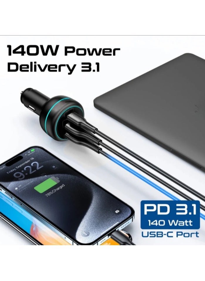 ELTRAZONE Car Charger 230W RapidCharge™ Dual USB-C Power Delivery Ports with Quick Charge 3.0 – Ultra-Fast Charging for Smartphones, Tablets, Laptops & More – Compatible with iPhone, Android & USB-C Devices – Compact Design with Safety Features - Image 2