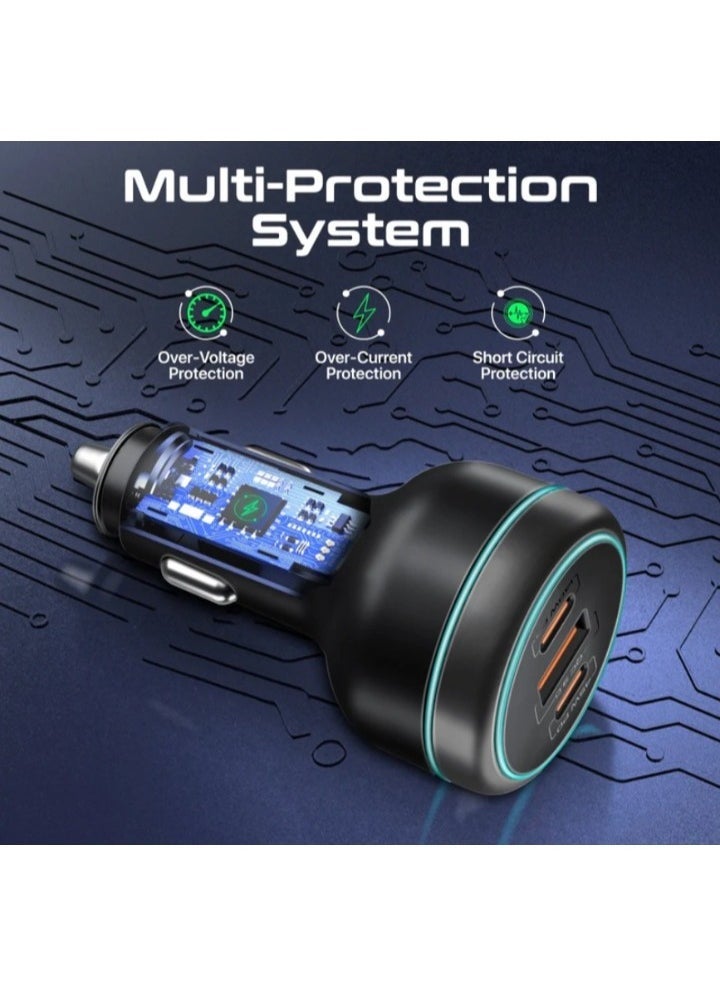 ELTRAZONE Car Charger 230W RapidCharge™ Dual USB-C Power Delivery Ports with Quick Charge 3.0 – Ultra-Fast Charging for Smartphones, Tablets, Laptops & More – Compatible with iPhone, Android & USB-C Devices – Compact Design with Safety Features - Image 5