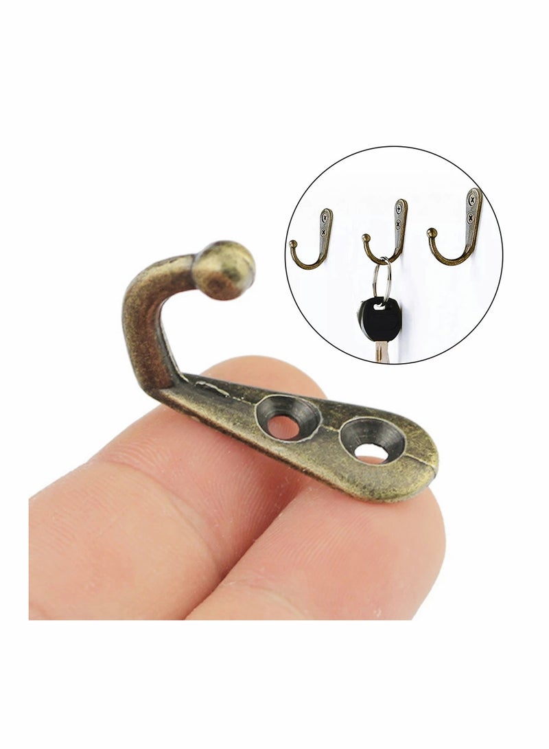 Vintage Bronze Coat Hook Set with Screws - Rustic Wall Mount Hooks for Coffee Cups, Jewelry, Keys, Hats, Kitchen Towels - Farmhouse Decor - Pack of 24 - Image 5