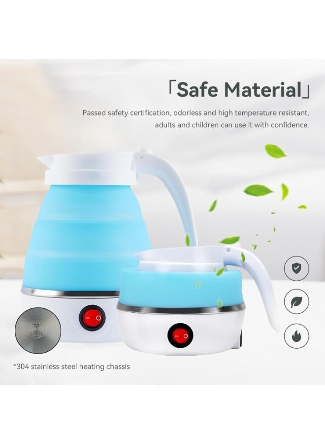 600ml Portable Foldable Electric Travel Kettle with Food Grade Silicone Compact Collapsible Design for Camping Outdoor Travel Hotel Office and Everyday Hot Beverage Preparation - Image 2